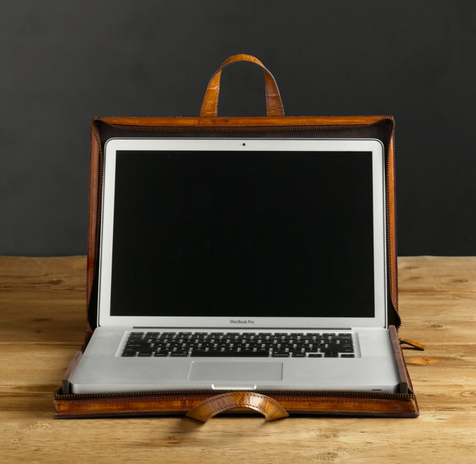 Artisan Leather Computer Lap Desk & Tote Chestnut