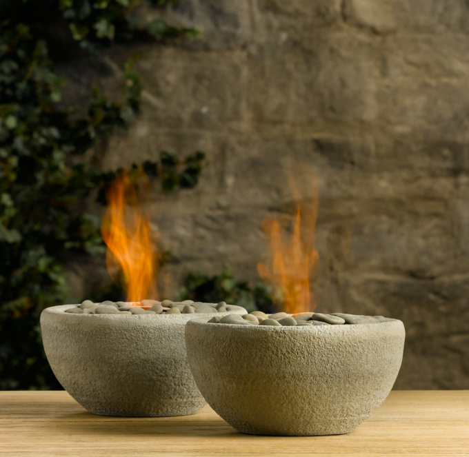 River Rock Fire Bowl Tabletop