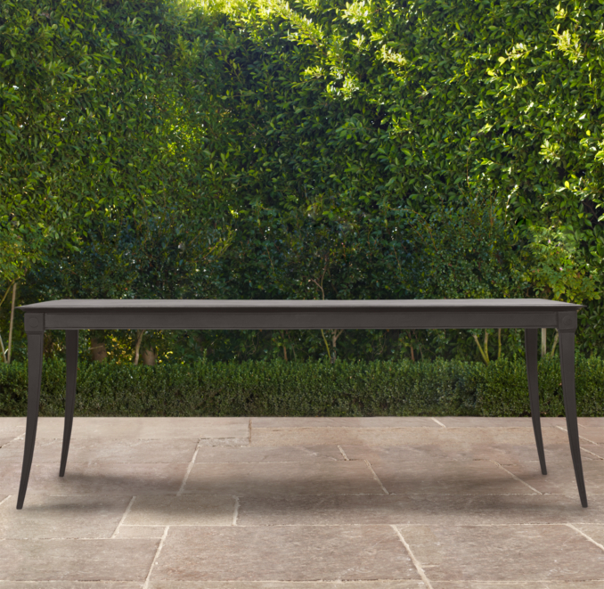 84" Klismos Rectangular Dining Table Painted Metal