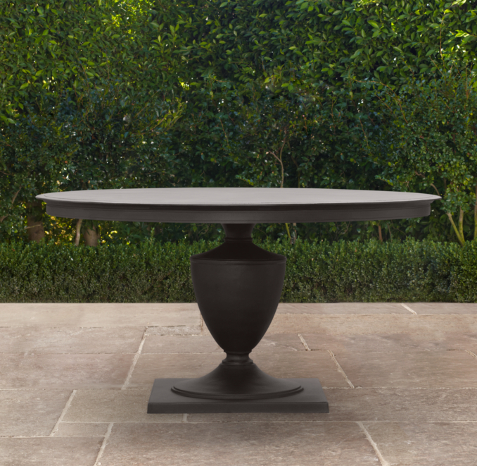 60" Klismos Round Dining Table Painted Metal
