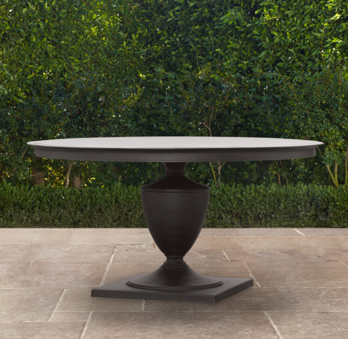 60" Klismos Round Dining Table Painted Metal