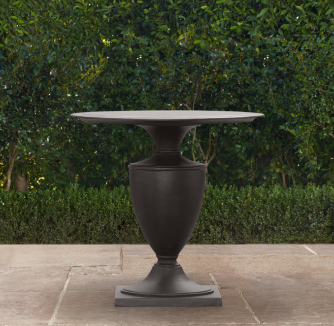 Klismos Round Side Table Painted Metal
