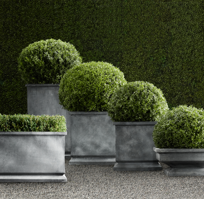 Zinc Footed Planters