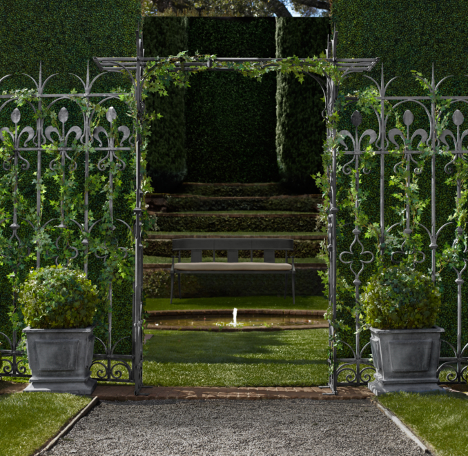 Estate Zinc Paneled Planters