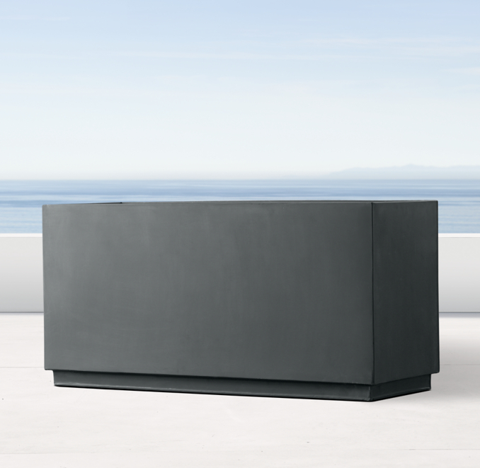 Cube Sheet Metal Trough Planter