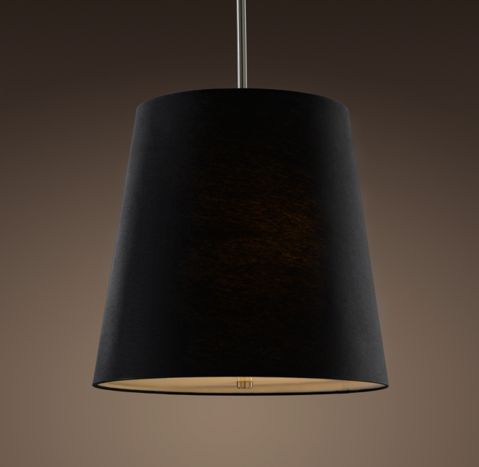 Barrel Shade Pendant Black Linen 