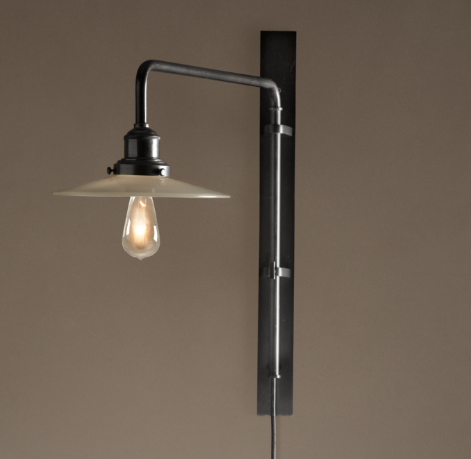 Circa 1900 Train Station Swing-Arm Sconce
