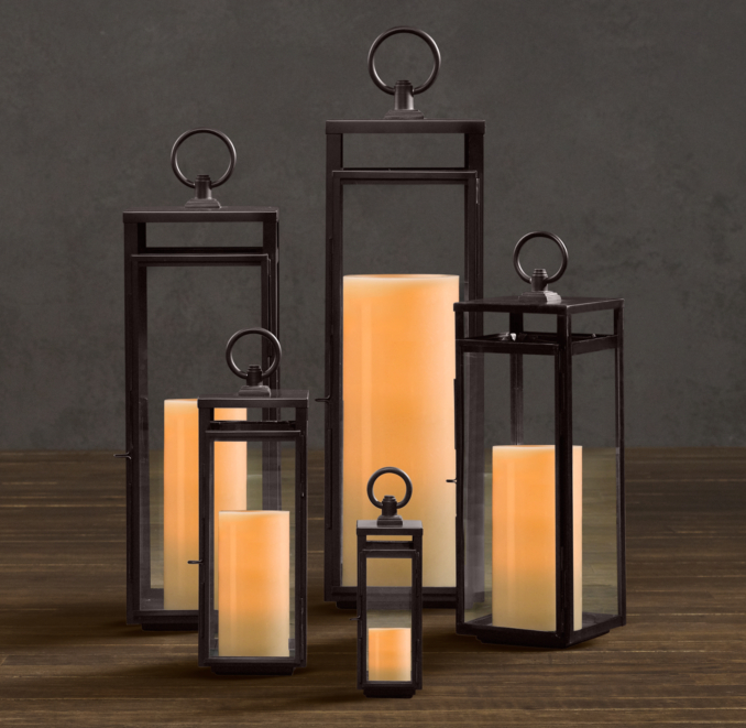 Santorini Square Lanterns Weathered Zinc