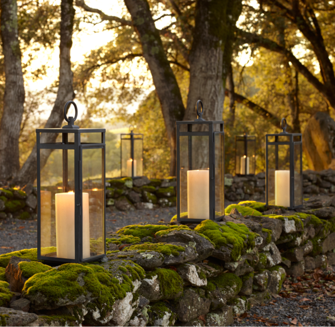 Santorini Square Lanterns Weathered Zinc