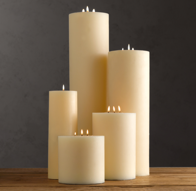 Large Ivory Pillar Candles