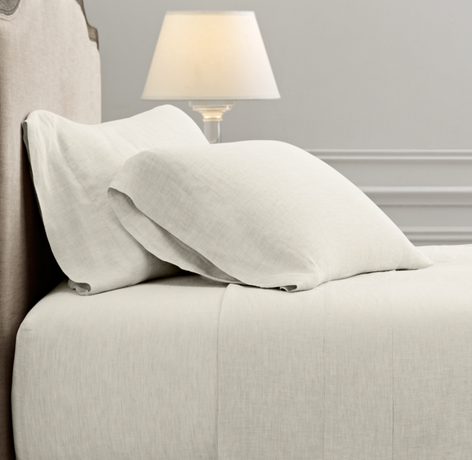 Vintage-Washed Belgian Linen Sheet Set