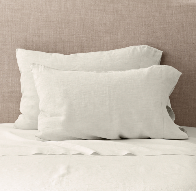 Vintage-Washed Belgian Linen Pillowcases (Set of 2)