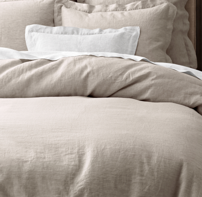 Vintage-Washed Belgian Linen Bedding Collection