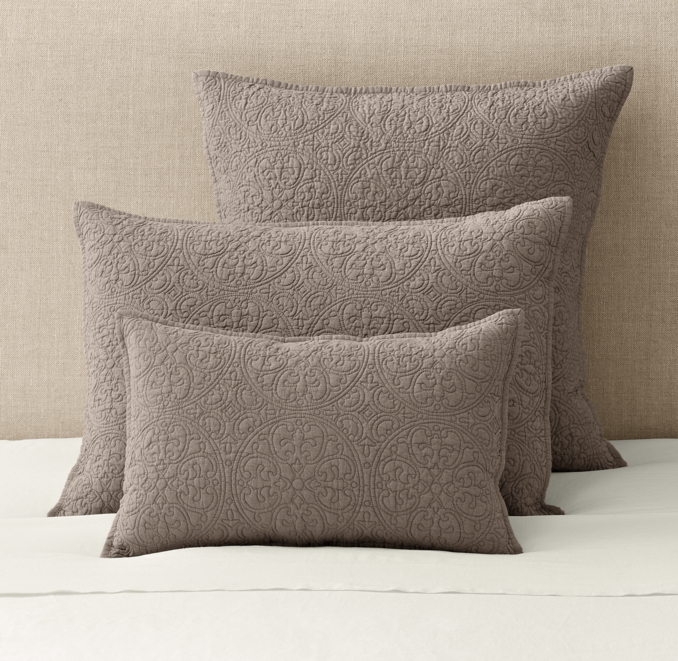 Vintage-Washed Belgian Linen Quilt Sham