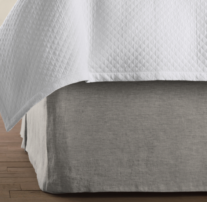 Vintage-Washed Belgian Linen Bed Skirt