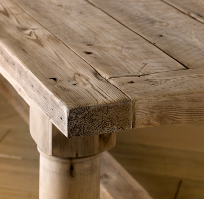 Salvaged Wood Gun Barrel Tables