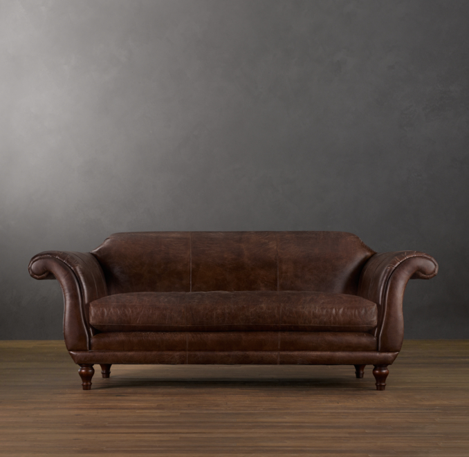 7' Regency Leather Sofa