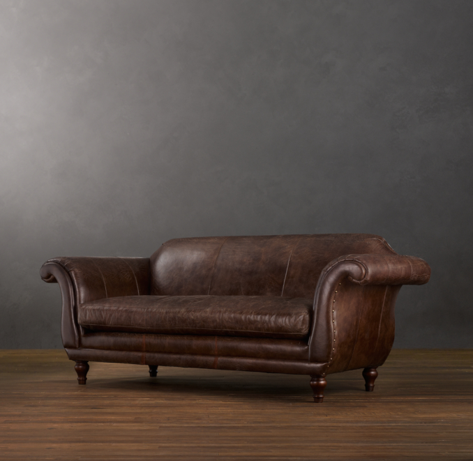 7' Regency Leather Sofa
