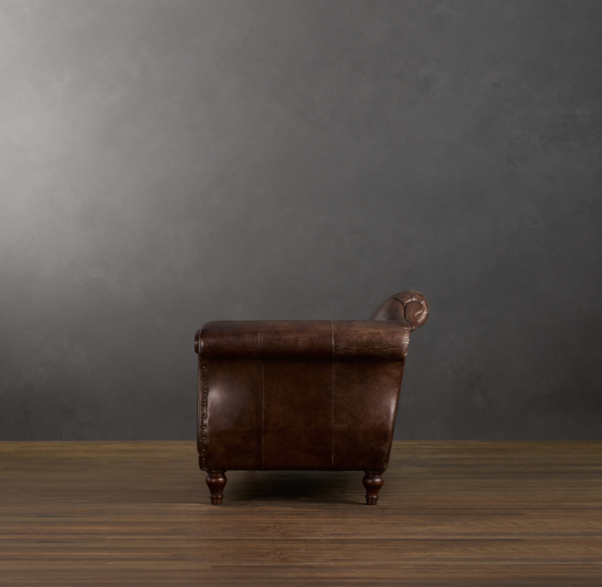 7' Regency Leather Sofa