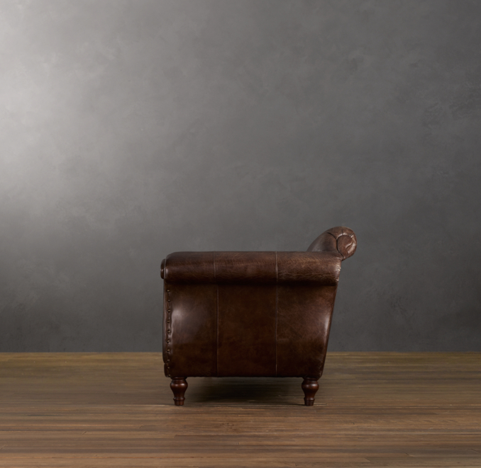 8' Regency Leather Sofa