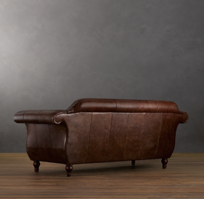 8' Regency Leather Sofa