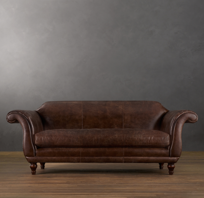 9' Regency Leather Sofa