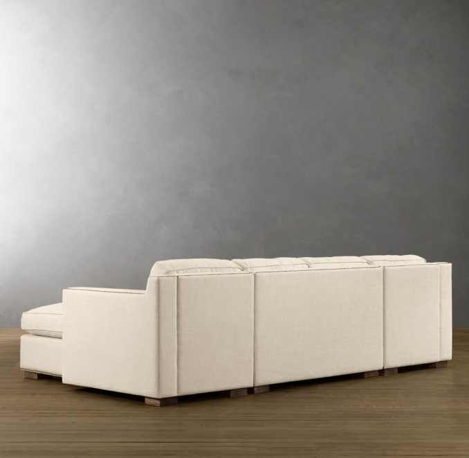 Collins Upholstered U-Chaise Sectional With Nailheads