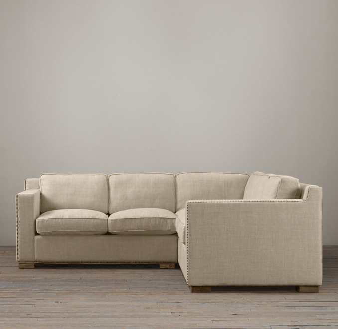 Collins Upholstered Corner Sectional With Nailheads