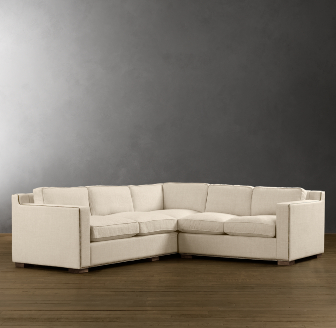Collins Upholstered Corner Sectional With Nailheads