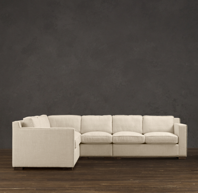 Collins Upholstered L-Sectional With Nailheads