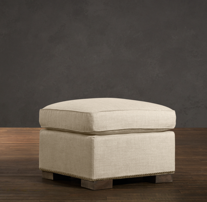 Collins Upholstered Ottoman With Nailheads