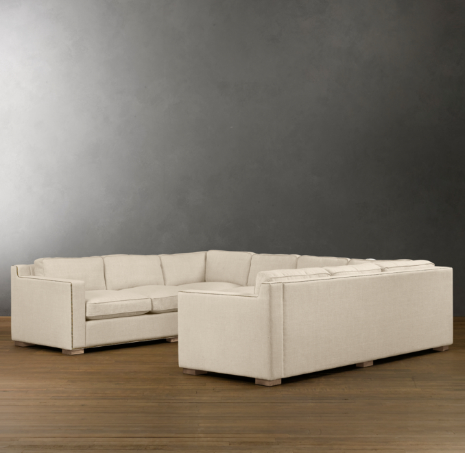Collins Upholstered U-Sofa Sectional With Nailheads
