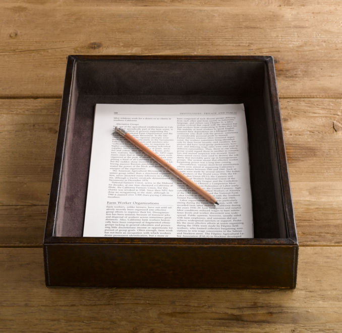 Artisan Leather Letter Tray Chocolate