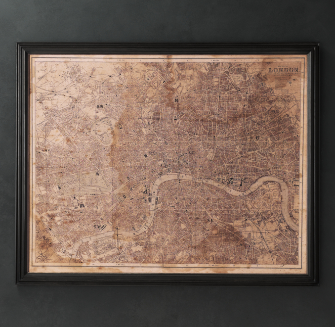 Circa 1890 London Map                        