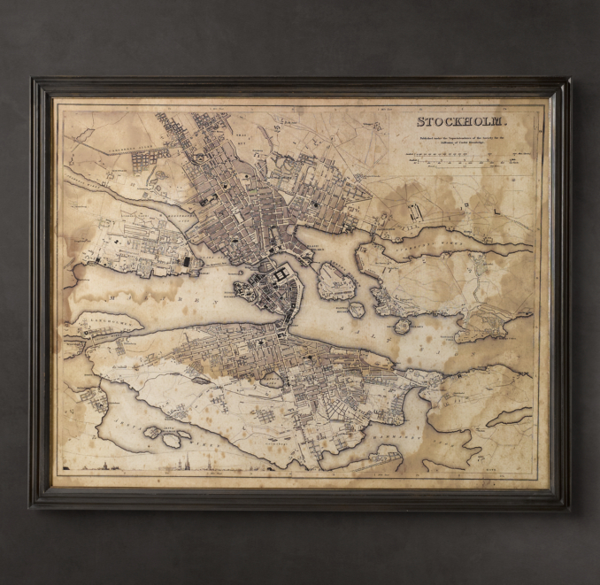 Circa 1890 Stockholm Map