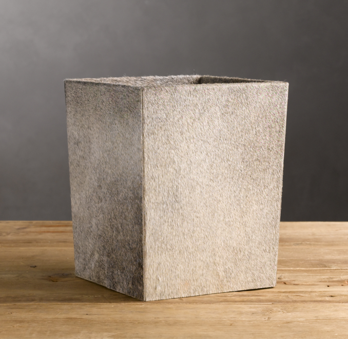 Hair-on Hide Waste Basket