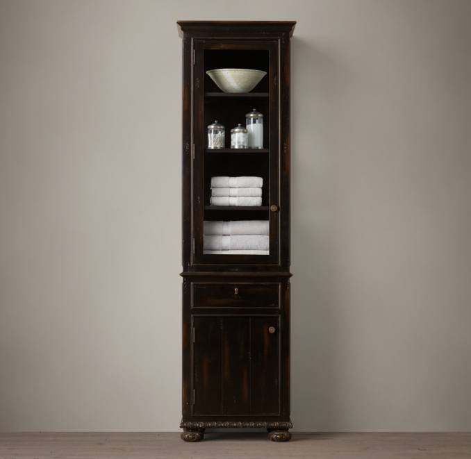 French Empire Tall Bath Cabinet
