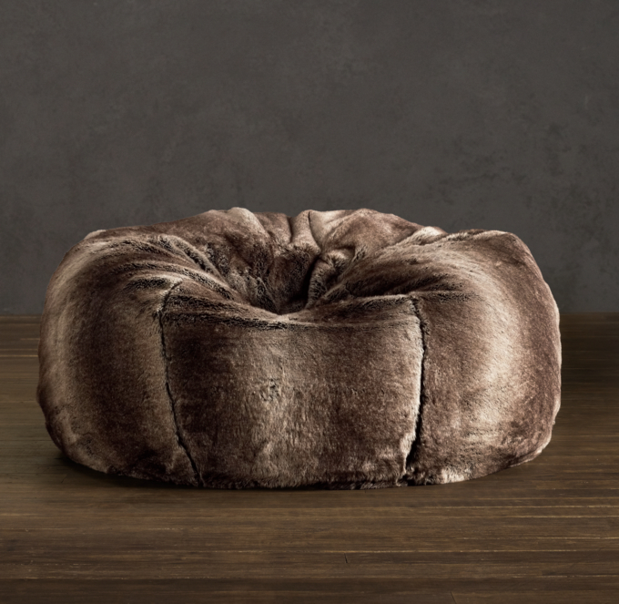 Grand Luxe Faux Fur Bean Bag Chair - Mink