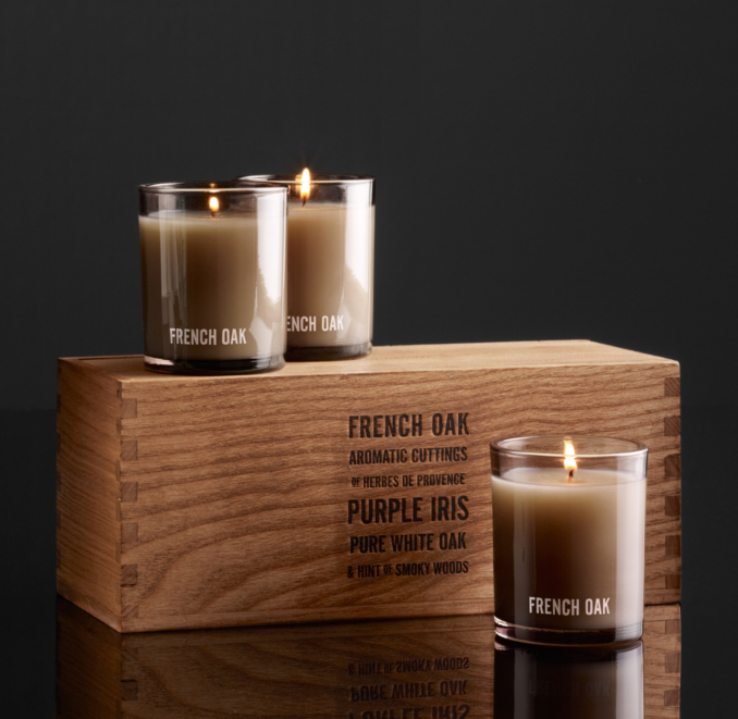 French Oak Filled Candles (Set of 3)