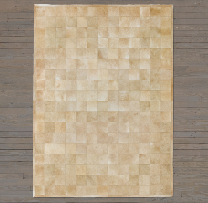 Argentine Cowhide Tile Rug Swatch - Sand