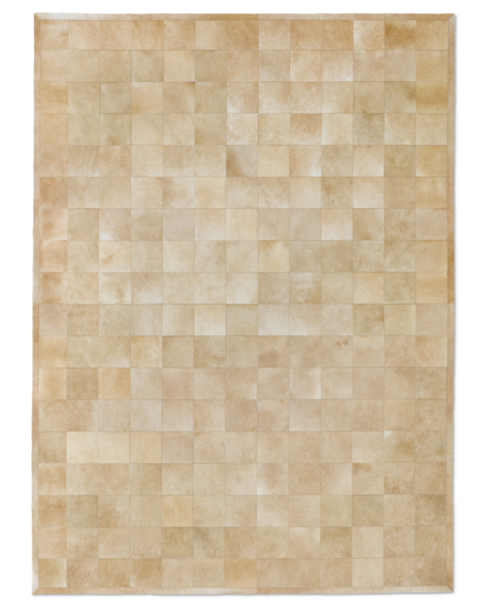 Argentine Cowhide Tile Rug - Sand