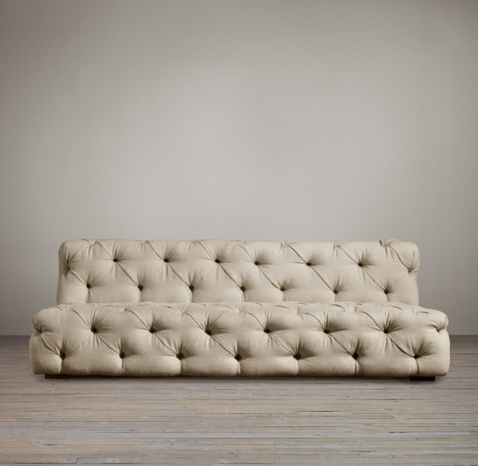9' Soho Tufted Upholstered Armless Sofa