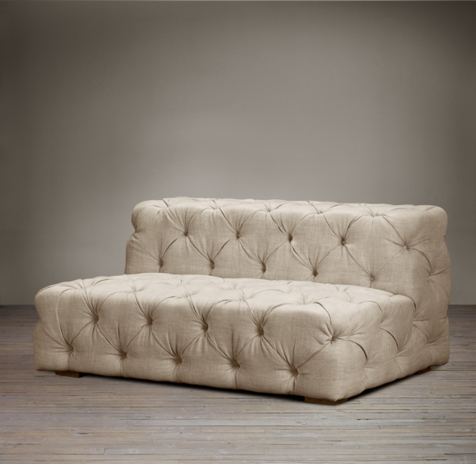 5' Soho Tufted Upholstered Armless Sofa