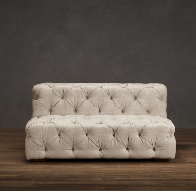 5' Soho Tufted Upholstered Armless Sofa