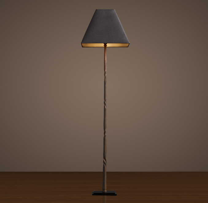 Iron Railing Twist Floor Lamp with Shade