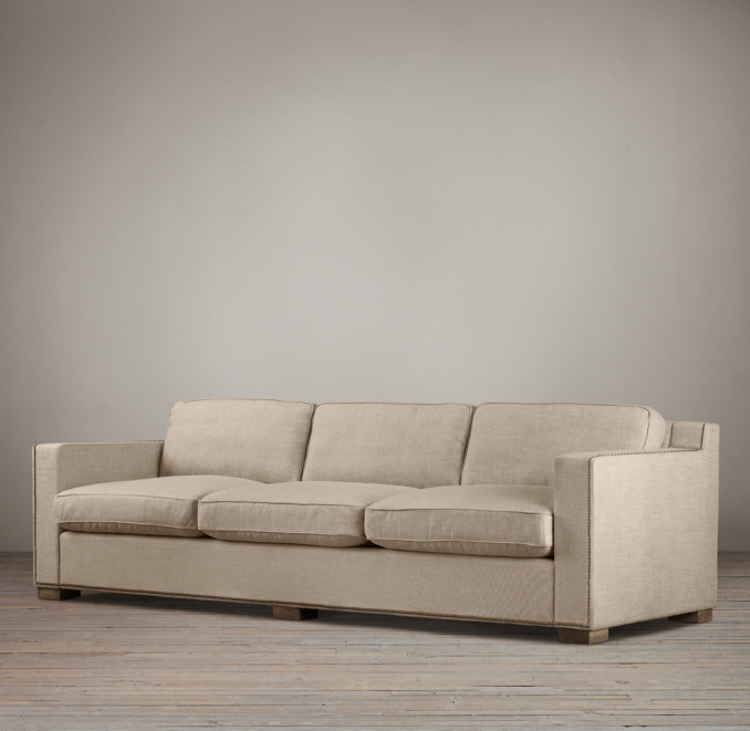 9' Collins Upholstered Sofa With Nailheads