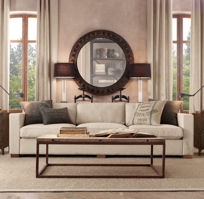 9' Collins Upholstered Sofa With Nailheads