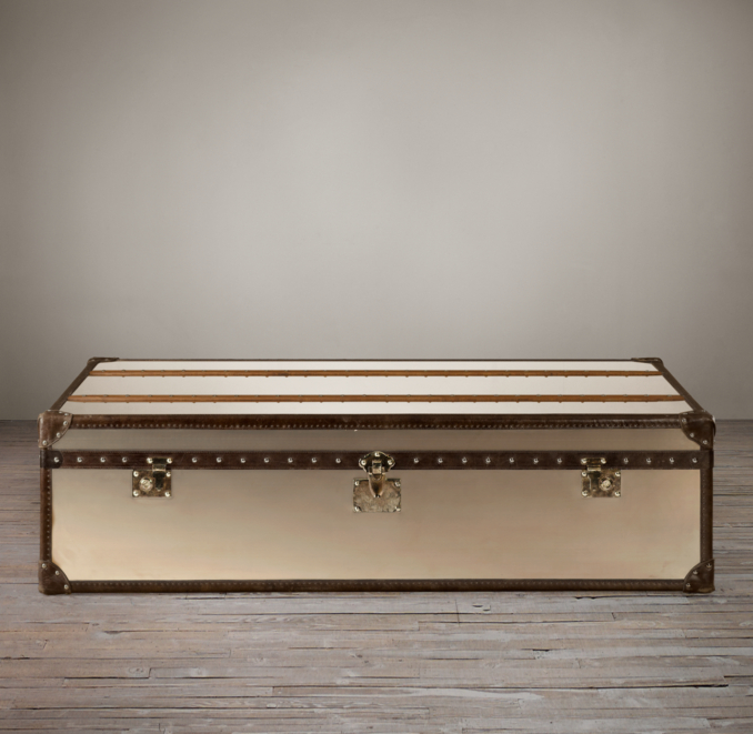 Mayfair Steamer Coffee Trunks Brushed Steel