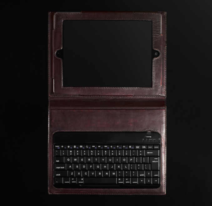 Artisan Leather iPad® Cover with Bluetooth® Keyboard - Chocolate