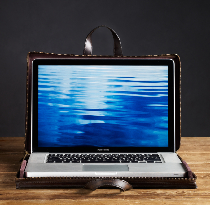 Artisan Leather Computer Lap Desk & Tote Chocolate
